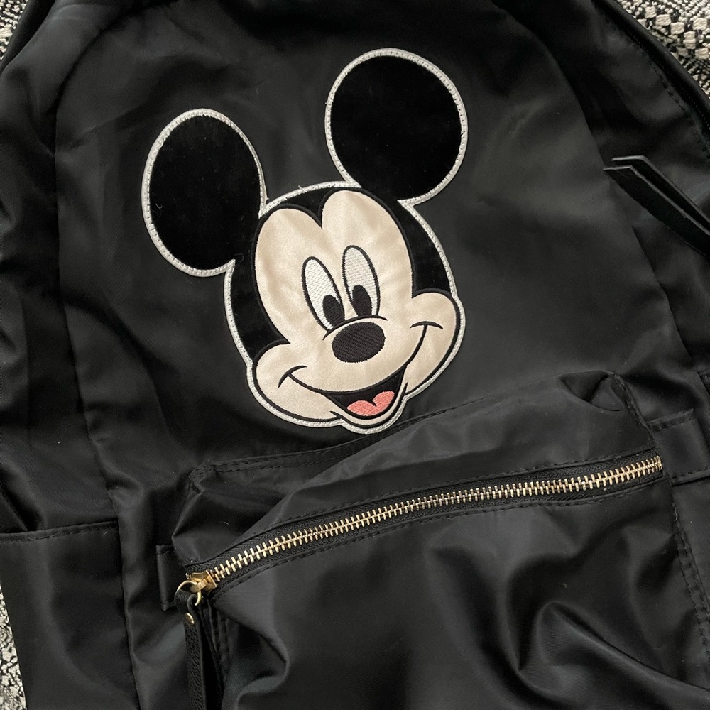 Nylon Embroidered Mickey Patch Backpack